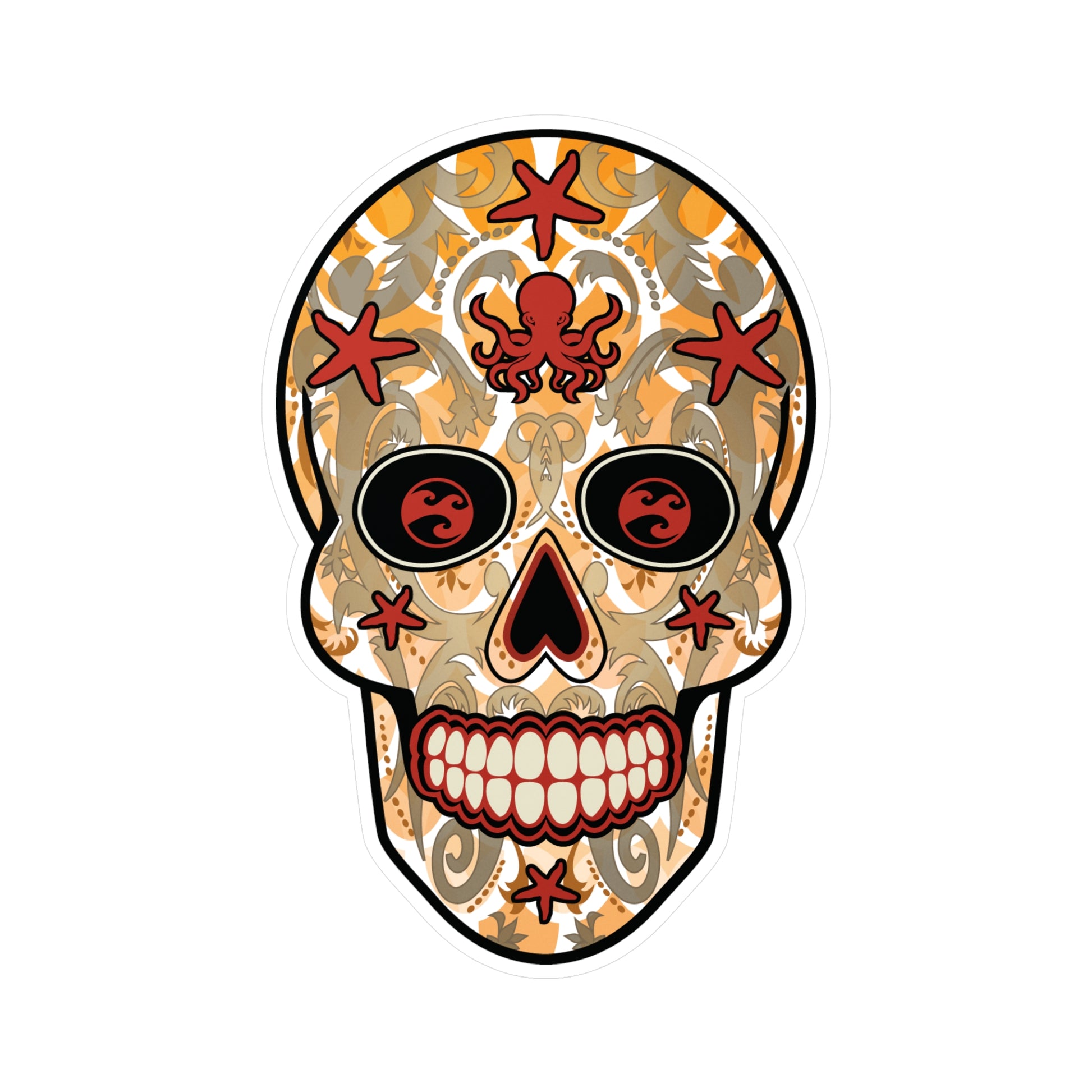 Sugar Skull Surfing Window Sticker