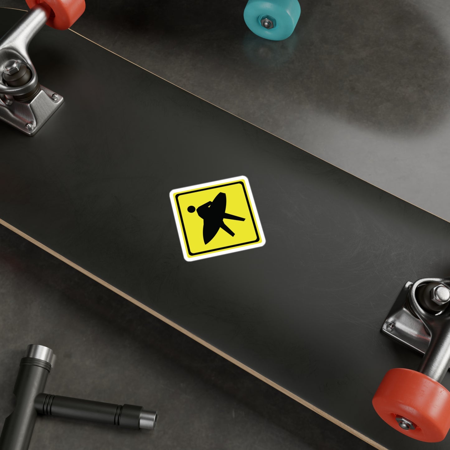 Surfer Crossing Sticker