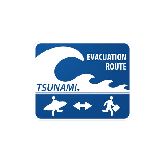 Funny Tsunami Surfing Window Sticker