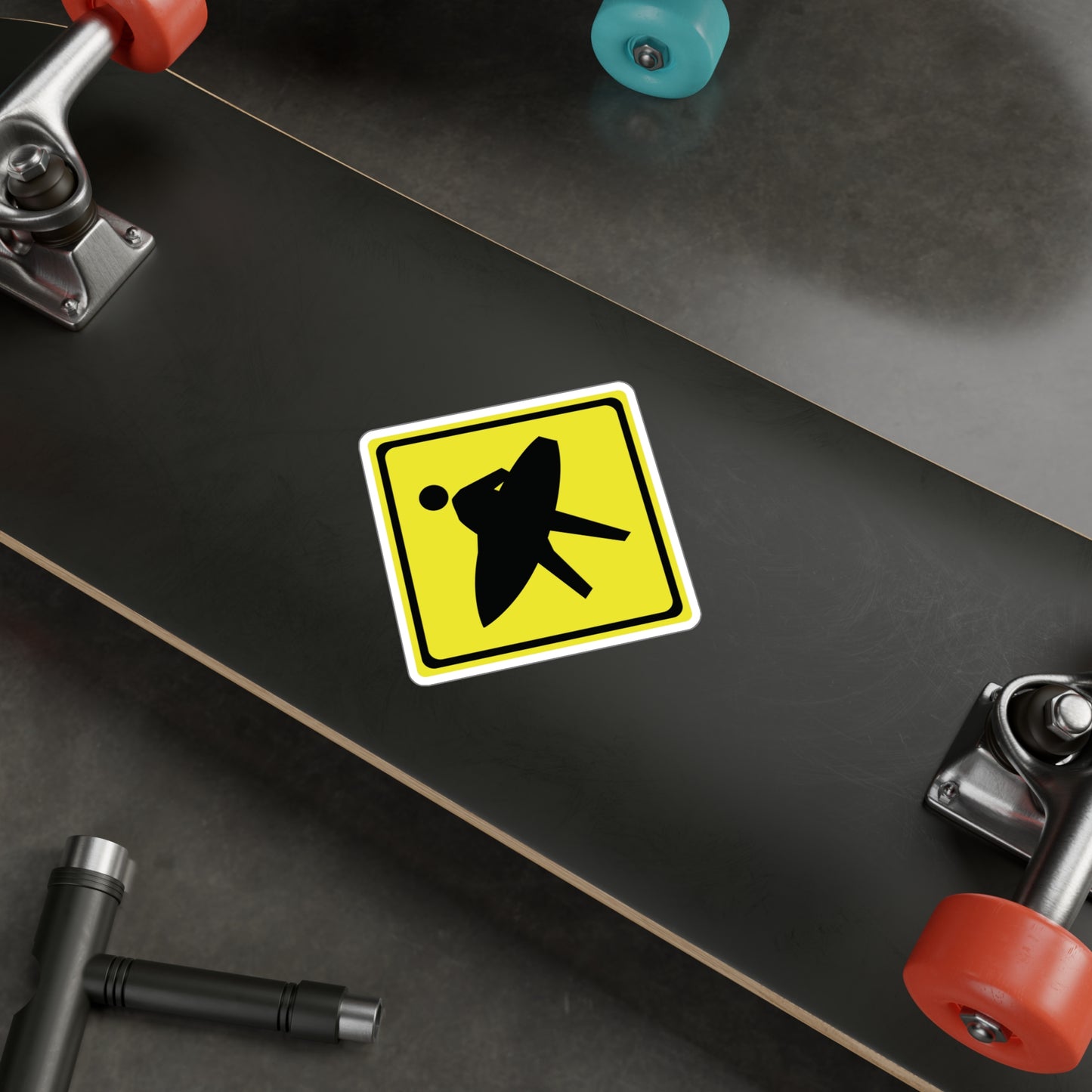 Surfer Crossing Sticker