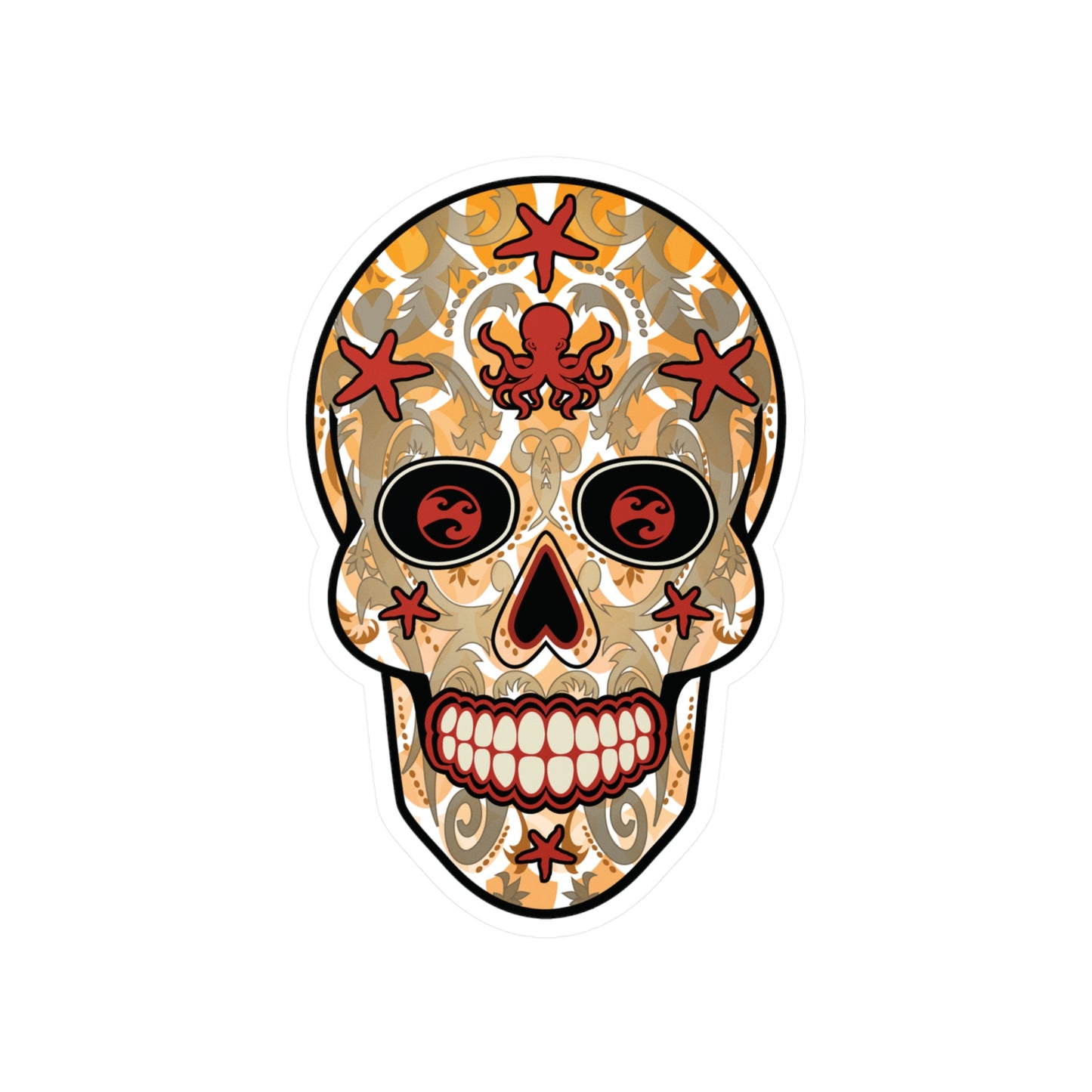 Sugar Skull Surf Sticker